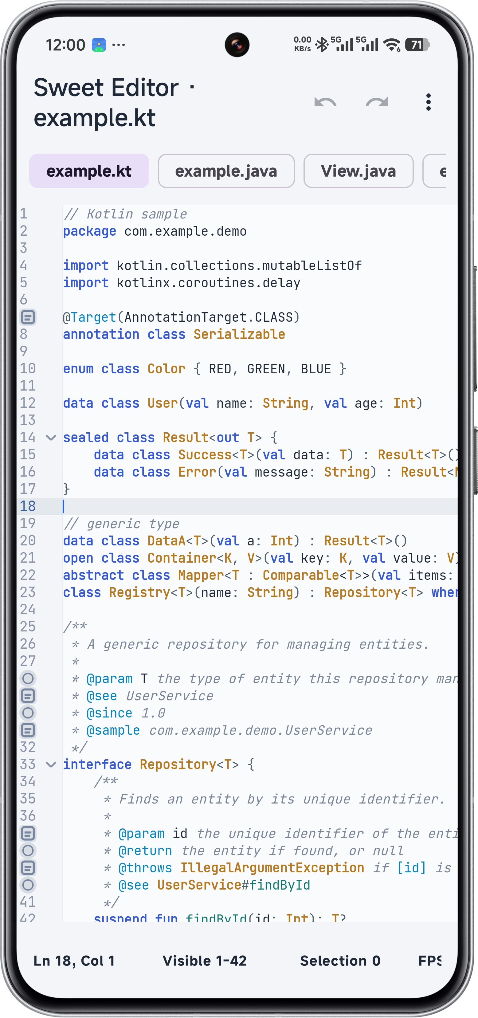 SweetEditor Desktop Screenshot